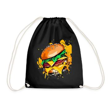 Extra Käse Burger Cheeseburge - Turnbeutel - Schwarz - Vorne