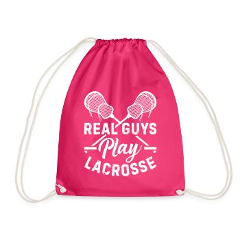 Lacrosse Player - Real Guys Play Lacrosse - Turnbeutel - Fuchsia - Vorne