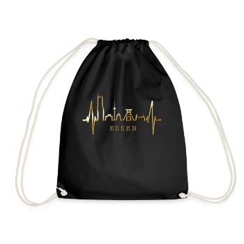 Essen Skyline Herzschlag Ruhrpott Fan Herz Essener - Drawstring Bag - black - Front