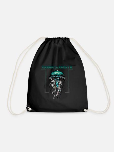 Abyssal Beauty Jellyfish - Drawstring Bag - black