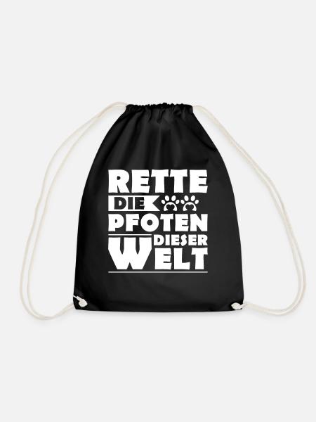 Tierretter Tierrettung Rette Die Pfoten Dieser - Turnbeutel - Schwarz