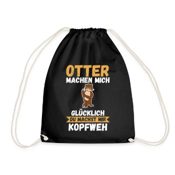 Seeotter Fischotter Otter - Turnbeutel - Schwarz - Vorne
