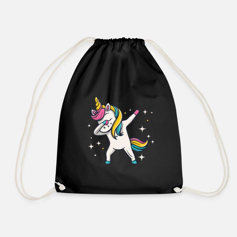 Dabbing Unicorn Einhorn Dab Dabbing Trend Tanz - Turnbeutel - Schwarz