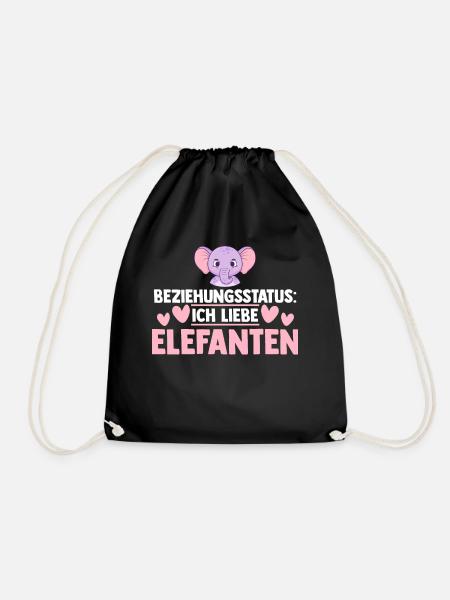Elefant Elefanten - Turnbeutel - Schwarz