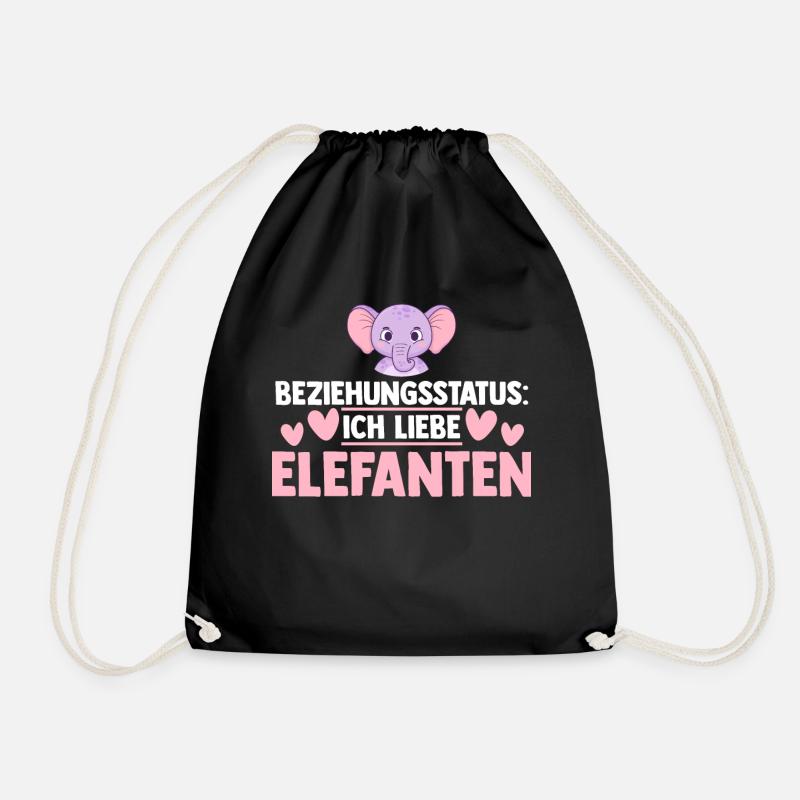 Elefant Elefanten - Turnbeutel - Schwarz