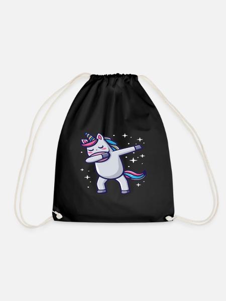 Dabbing Unicorn Einhorn Dab Dabbing Trend Tanz - Turnbeutel - Schwarz