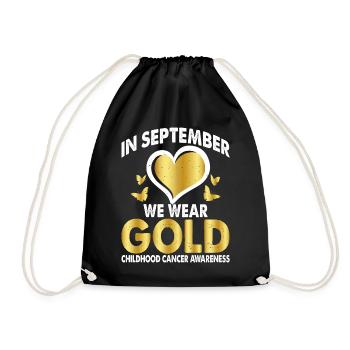 En septembre, nous portons Gold Childhood Cancer - Sac de sport léger - noir - Devant