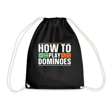 Dominoes How To Play Dominoes Loves Board Game - Drawstring Bag - black - Front