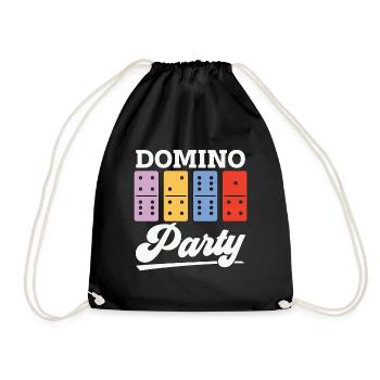 Dominoes Domino Party Loves Board Game Gambling - Drawstring Bag - black - Front