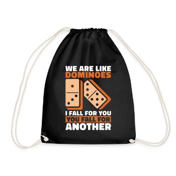 Dominoes We Are Like Dominoes Board Game Lover - Turnbeutel - Schwarz - Vorne