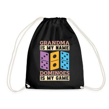 Dominoes Grandma Is My Name Dominoes Is Gambling - Drawstring Bag - black - Front
