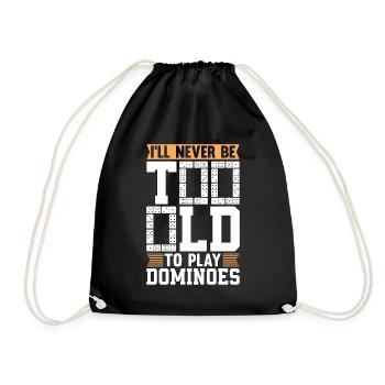 Dominos Je ne serai jamais trop vieux pour jouer à la tuile de jeu - Sac de sport léger - noir - Devant