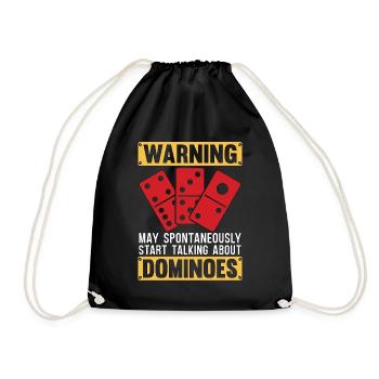 Avertissement de dominos peut spontanément commencer à jouer - Sac de sport léger - noir - Devant