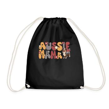 Berger australien Bleu Merle Groovy Aussie Mama - Sac de sport léger - noir - Devant