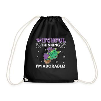 Dragon Halloween Witch Witches I'm Adorable - Drawstring Bag - black - Front