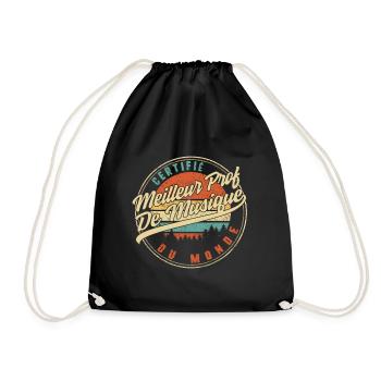 Certifié Meilleur Prof De Musique Du Monde Humour - Drawstring Bag - black - Front