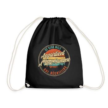 Ce Beau Mâle Appartient À Une Femme Qui - Drawstring Bag - black - Front