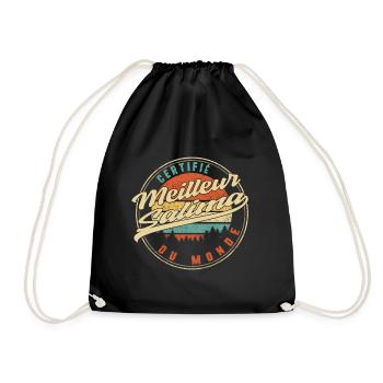 Certifié Meilleur Salima Du Monde Humour T Shirt - Drawstring Bag - black - Front