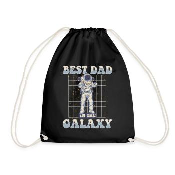 Best Dad In The Galaxy Taikonaut Cosmonaut - Drawstring Bag - black - Front