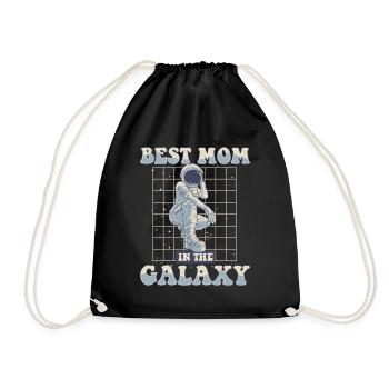 Best Mom In The Galaxy Spaceship Taikonaut - Drawstring Bag - black - Front