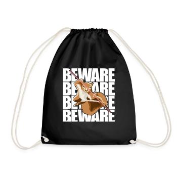 Beware Grey Squirrel Squirrel Fox Squirrel - Drawstring Bag - black - Front