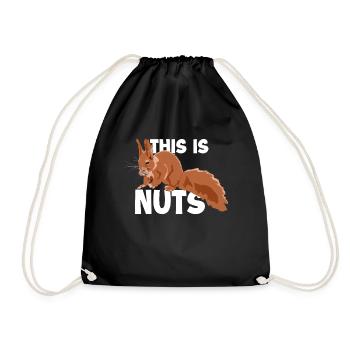 This Is Nuts Fox Squirrel Grey Squirrel - Drawstring Bag - black - Front