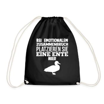 Entenliebhaber Tiermotiv Ente - Turnbeutel - Schwarz - Vorne