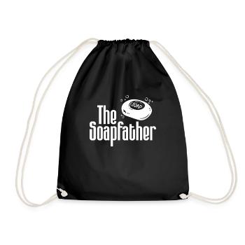 Soap making father soap boiler saying dad - Drawstring Bag - black - Front