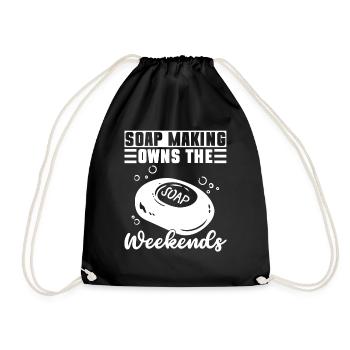 Soap making father soap boiler saying dad - Drawstring Bag - black - Front