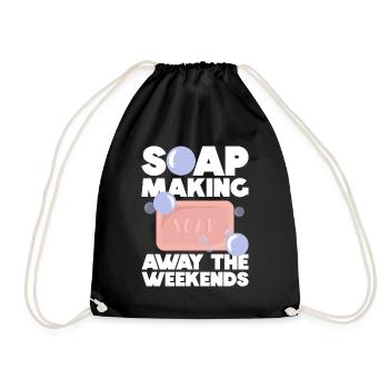 Soap Making Soap Boiler Saying - Drawstring Bag - black - Front