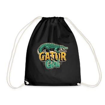 Alligator Hunting Gator Girl Loves River Wildlife - Drawstring Bag - black - Front