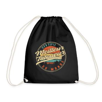 Certifié Meilleur Tatoueur Du Monde Humour T - Drawstring Bag - black - Front