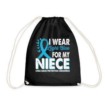 Apply light blue to the prevention of - Drawstring Bag - black - Front