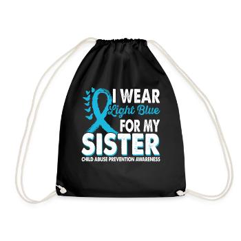 Wear light blue for the reconnaissance of your - Drawstring Bag - black - Front