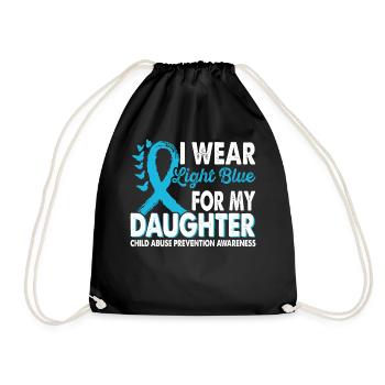 Wear light blue for Month of Enlightenment - Drawstring Bag - black - Front