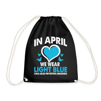 In April we wear a light blue - Drawstring Bag - black - Front