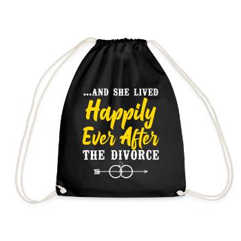 Happy Divorce Party ... And She Lived - Drawstring Bag - black - Front