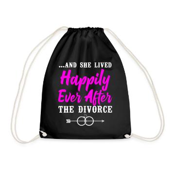Happy Divorce Party ... And She Lived - Drawstring Bag - black - Front