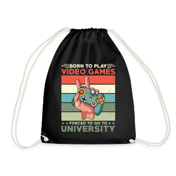 Gamers born to play video games - Drawstring Bag - black - Front
