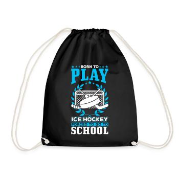 Zum Ice Hockey Spielen Geboren - Turnbeutel - Schwarz - Vorne