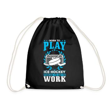 Zum Ice Hockey Spielen Geboren - Turnbeutel - Schwarz - Vorne