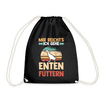 Entenliebhaber Tiermotiv Ente - Turnbeutel - Schwarz - Vorne