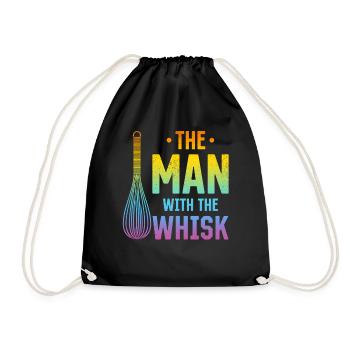 The Man With The Wisk Culinary Man Restaurant & Ki - Drawstring Bag - black - Front