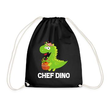 Chef Dino Kitchen Cook & Dinosaur Lover Kitchen Co - Turnbeutel - Schwarz - Vorne