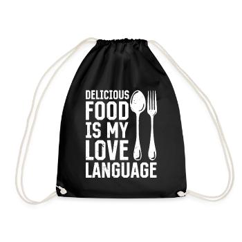 Delicious Food Is My Love Language Chef Cook Resta - Turnbeutel - Schwarz - Vorne