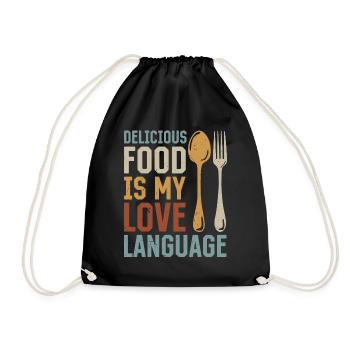 Delicious Food Is My Love Language Chef Cook Chef - Turnbeutel - Schwarz - Vorne