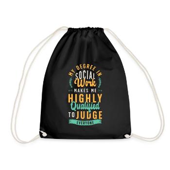 Social Service My Degree In Social Work Makes Aide - Drawstring Bag - black - Front