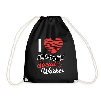 Social Service I Love Being A Social Worker Aide - Turnbeutel - Schwarz - Vorne