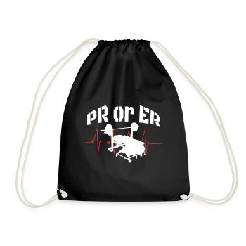 PR Or Er Weightlifting Bodybuilding Fitness Gym - Drawstring Bag - black - Front