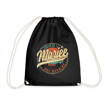 Equipe De La Mariée Qui Déchire Humour T Shirt - Drawstring Bag - black - Front